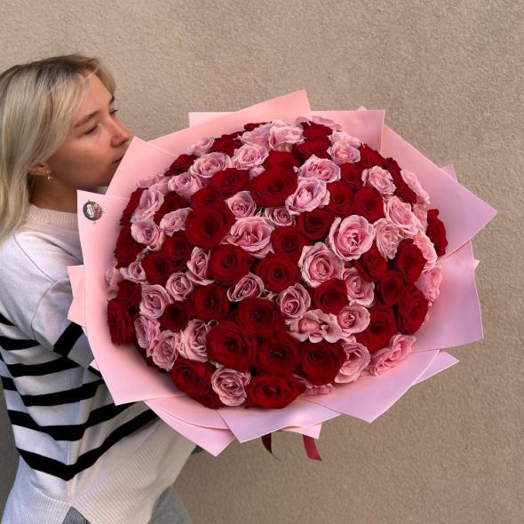 101 роза «Pink and Red»