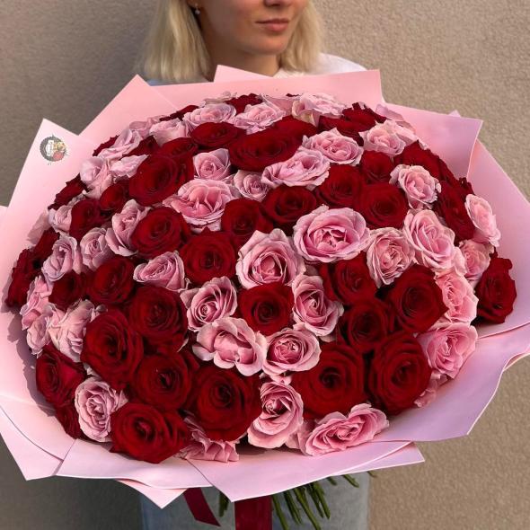 101 роза «Pink and Red»