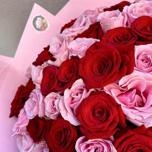 101 роза «Pink and Red»