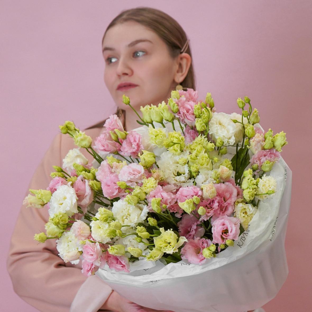 Эустома mix в упаковке, 19 шт